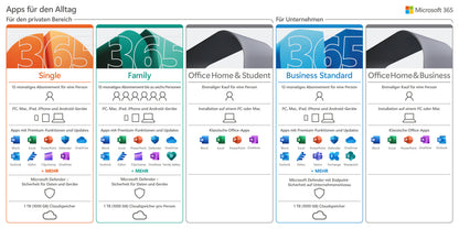 Microsoft Office 365 Single | für PC/Mac/Mobilgeräte